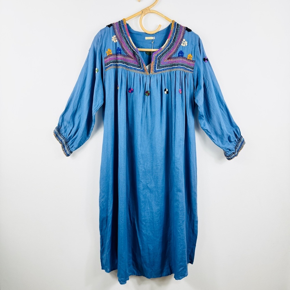 Matta 100% Cotton Beautiful Embroidery Midi Dress Nwt — image 2 of 8